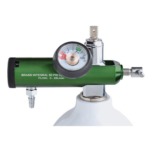 OXYGEN REGULATOR with ADJUSTABLE FLOW, 0-25 LPM